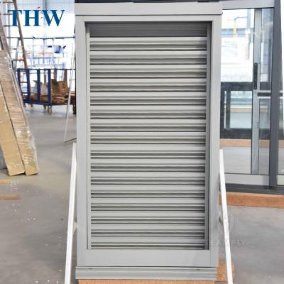 China Hot Selling Aluminum Swing THW Window Built In Louvres Frame Aluminum Louvre Casement Windows At A Low Price for sale