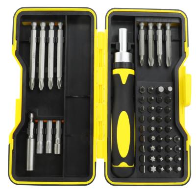 China / hand tools 53PCS RATCHET SCREWDRIVER&BIT SET CHROME VANADIUM BLADE MAGNETIZED TIP DOUBLE INJECTED SOFT HADLE HY510053 for sale