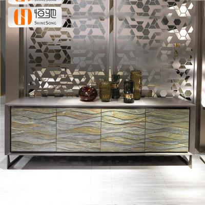 China (Others)Adjustable modern living room display cabinet sideboards buffet cabinets kitchen restaurant natural marble sideboard for sale