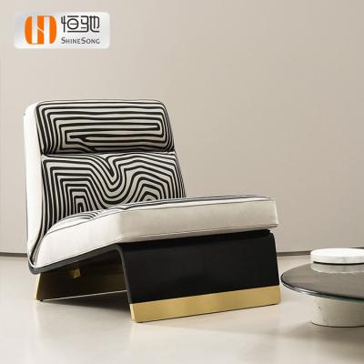 China New Design Adjustable Living Room Fabric Chair Black Single Stripe Metal Base Modern Home Hotel Leisure Chair (Other) for sale