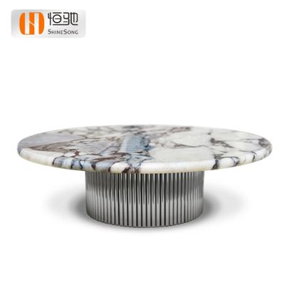 China Round shape modern coffee table tea table home white marble coffee table for hotel office for sale