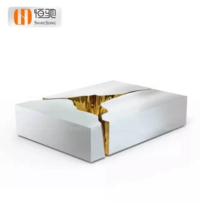 China Tea table simple design home furniture high quality white coffee table set center table for living room for sale