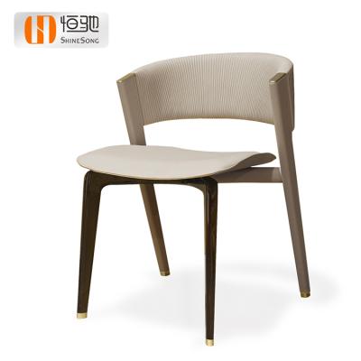 China (Other) Modern Design Adjustable Fabric Dining Table Chair Dining Furniture Wooden Living Dining Chair for sale