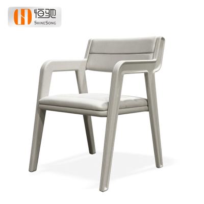 China Adjustable Frame Modern Nordic Dining Room Furniture Design Fabric Solid Wood White Dining Chair (Other) Hotel for sale