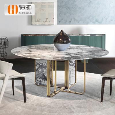 China White Modern Round Dining Table (Other) Adjustable High Quality Marble Dining Table Set For Home Restaurant for sale