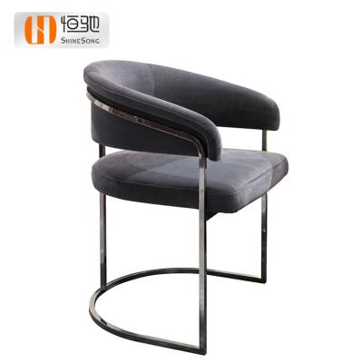 China (Other) New Design Adjustable Metal Frame Upholstered Chair Dining Chair Room Fabric Seating Chairs for sale