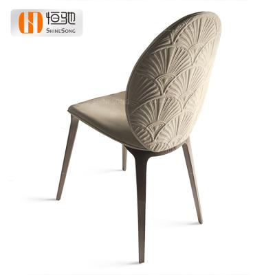 China Adjustable Simple Luxury White High Back Leg Dining Chair Solid Wood Frame (Other) Chair for sale