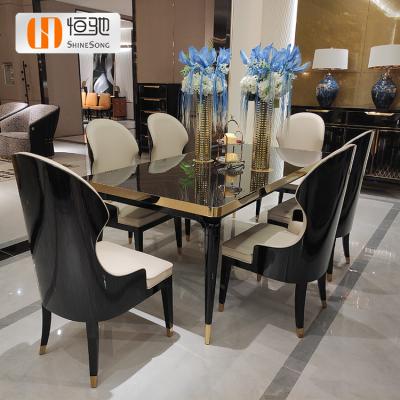 China (Other)Adjustable Modern Wooden Rectangular Dining Table Sets 6 Seater Dining Table Black Wood Dining Table for sale