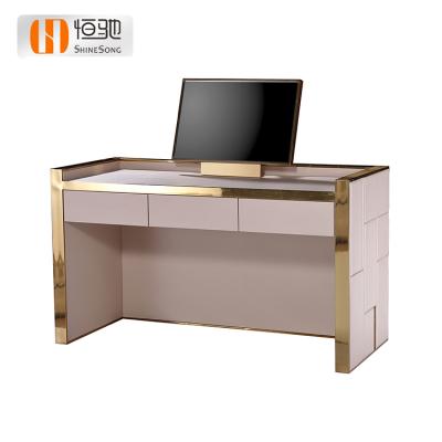 China Other bedroom furniture makeup table metal frame rectangle makeup dressing table with storage drawer for sale