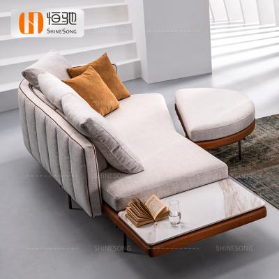 China Sofa Foot Stools Fabric Wood Frame Comfortable White Stool (Other) Simple Semicircular Shape Adjustable for sale