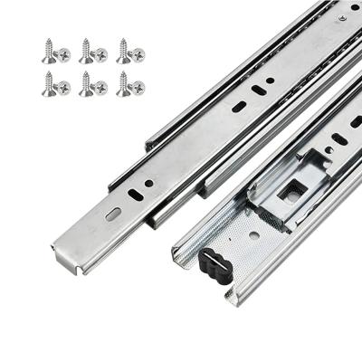 China 40mm Three-section Ball Bearing Modern Furniture Hardware Slide Telescopic Slide Rail for sale