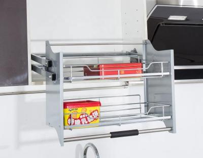 China Sustainable Hot Sales Wire Lift Shelves Lift Drawer Cabinet Lower Kitchen Basket for sale