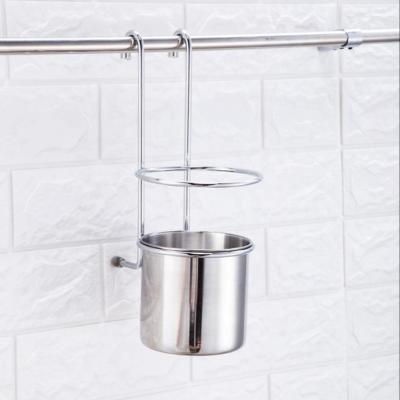 China Sustainable Wall Mounted Kitchen Storage Stainless Steel Hanger Chopstick And Spoon Hanging Rack for sale