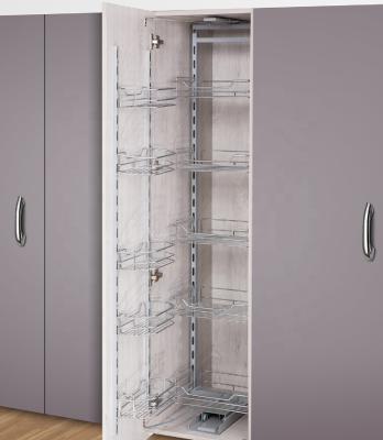 China Large Modern Pull Out Metal Organizer Shelve Kitchen Pantry Units With Soft Close Slide for sale