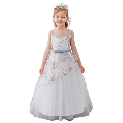 China Washable Western Style Baby Clothes Party Kids Flower Girl Dresses Girl Wedding Dress for sale