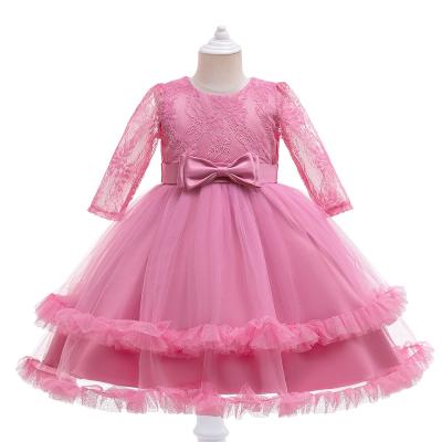 China 2021 New Washable Girls Dress Cute Long Sleeve Cotton Girl Wedding Dress For 4-8 Years For Girls Kids Dress for sale