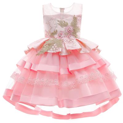 China Anti-wrinkle Bridesmaids Princess Dresses To Weed Trailing Lace Cake Dress For Kids 4-8 Years Girl for sale