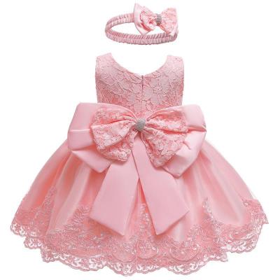 China Princess Girl's Flower Dress For The Girl's Pretty Children's Peach Washable High Quality for sale