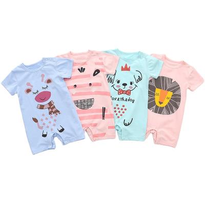 China New Design Baby Rompers Summer New Design Pajamas Cozy Cozy Baby Romper Lion Print Breathble 100% Organic Cotton for sale