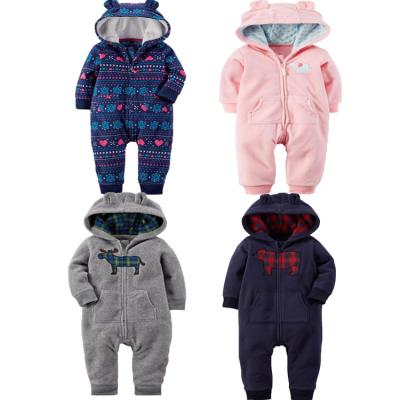 China Autumn Winter Rompers Long Sleeved Comfy Fleece Baby Breathble Overalls Multicolor Newborn Rompers for sale