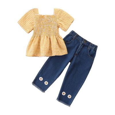 China 2021 Baby Soft Knitted Boutique Clothing Sets Little Girls Outfits Baby Clothing Sets Summer for sale