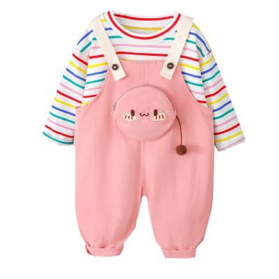 China Casual Spring Overall New With T Shirt One To Four Years Baby 2 Piece Outfits Sets for sale