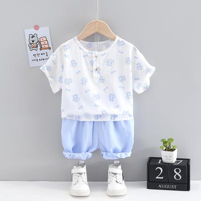 China 2022 New Children's Cow Toddler Boys' Two-piece Full Print Casual Cute Summer Children's Clothing Sets for sale