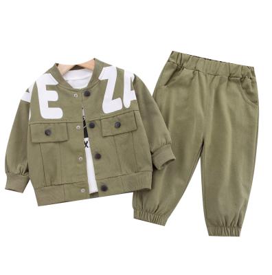 China Europe and America hot sales children's clothing sets for toddler boys casual letter three pieces set for boys for sale