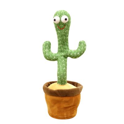 China Hot Selling Cute Stuffed Flowerpot Eco-friendly Twisting Dancing Cactus Doll Singing Music Dancing Cactus Plush Toy Talking Toy for sale