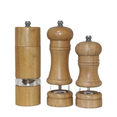 China Salt Pepper Mill kitchen accessories Herb & Spice Tools wooden manual Chili Salt pepper grinder mill for sale