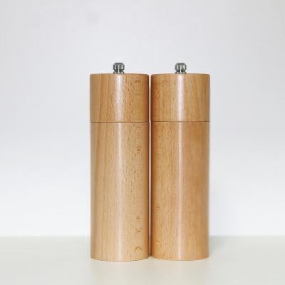 China Sustainable Custom Logo Rubber Wood Pepper Mill Salt Pepper Grinder Ceramic Spice Grinder for sale