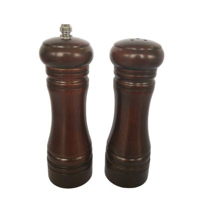 China Amazon Hot Sales Wooden Salt Pepper Mill Manual Kitchen Grind Salt Pepper Spices Pepper Mill Grinder Set for sale