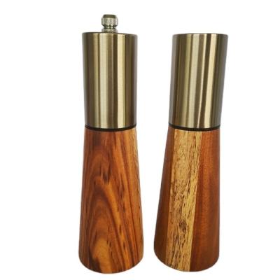 China Amazon Hot Selling Mini Salt Pepper Grinder Grinder Salt and Pepper Mills Kitchen Accessories With Solid Wood for sale