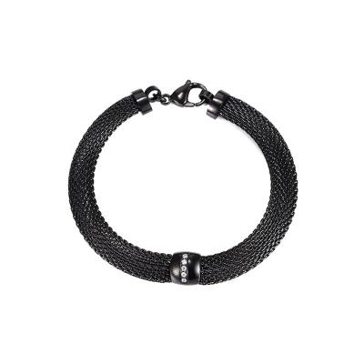 China Simple Black Stainless Steel Mesh Jewelry Women Casual/Sporty And Mens Accessories Bangles Bracelets for sale