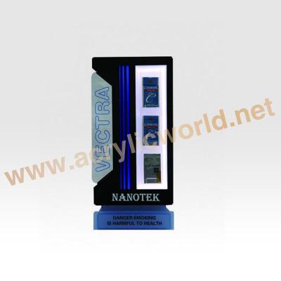 China Eco-friendly Acrylic Led Cigarette Display Stand With LED Light And MDF Frame for sale