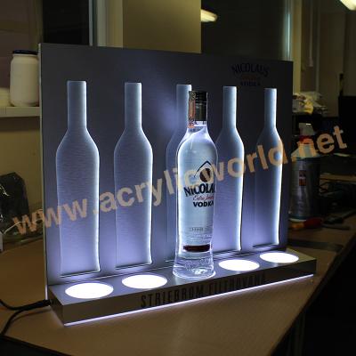 China Retail stores led acrylic wine display rack / single led wine bottle display / lighted wine display rack for sale