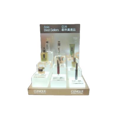 China Silk Acrylic Cosmetic LED Screen Printing Display Stand /acrylic LED Cosmetic Stand Display for sale