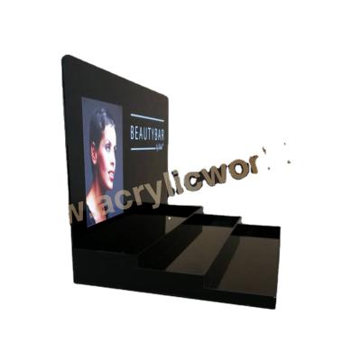 China Silk Screen Printing Popular Countertop Acrylic Cosmetic Display Stand, Cosmetic Display for sale