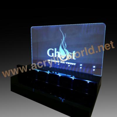 China silk screen printing led lighted acrylic cosmetic display stand/led acrylic display stand for sale