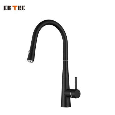 China Faucets New Matt Black Single Handle Spring Metered KB TEK Faucet Launched Professional Kitchen Sink Pull Out Sprayer for sale