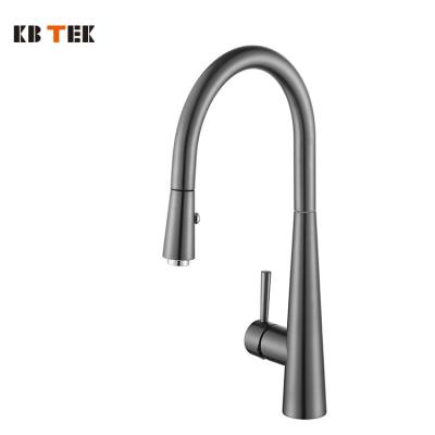 China High Quality KB TEK Modern Single Handle Metered Kitchen Sink Spring Water Mixer Hot And Cold Brass Faucets Pull Out for sale