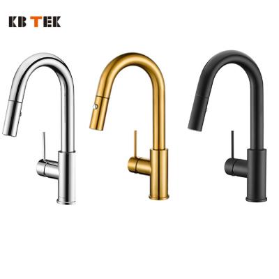 China KB TEK China Factory Price New Metered Sink Faucet Kitchen Sink Faucet New Metered Wall Taps With Pull Down Sprayer for sale