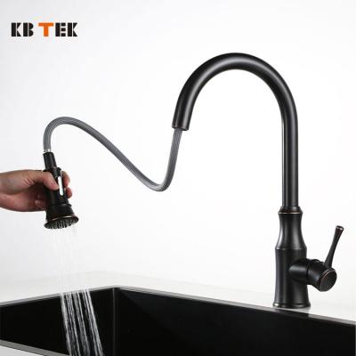 China Modern Taps KB TEK Style Single Metered High Tech Pull Out Single Handle Water Tap Kitchen Faucet Sink Mixer for sale