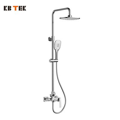 China With Slide Bar Top Sales China Factory Direct KB TEK Nickel Rain Shower Mixer Faucet Supply System Set Black for sale