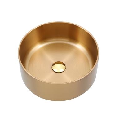 China Round Faucet KB TEK Top Sale Stainless Steel Handless Wash Down Bath Gold Desk Mounted Bathroom Basin Sink for sale