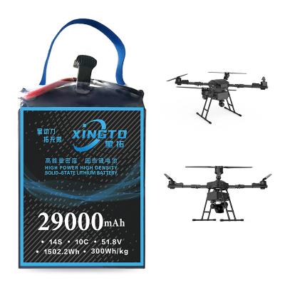 China Single rotor drone New Material Custom 10C 300Wh/kg 29000mah 14s 29AH Semi Solid-State High Quality Lipo Battery Pack  For Drone Electric Vehicle for sale