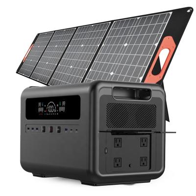 China Wireless Charging 230V EU Plug 2400W 3000W Power station LiFePO4 Solar Generator  Portable Power Station For Emergency Outdoor for sale