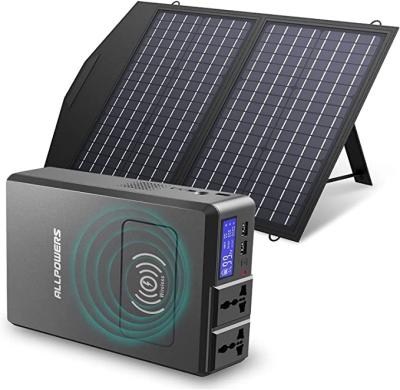 China Wireless Charging Portable Power Station with Monocrystalline Solar Panel in, 154Wh Power Bank with AC Output + 60W Foldable Solar Panel for sale