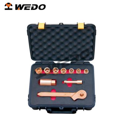 China Bicycle Repairing Tool Kit OEM Professional ATEX UKAS GS FM ISO9001 Certificate Die-Forged NON-SPARKING 3/8' NON MAGNETIC Dr. Socket Set-11pcs for sale