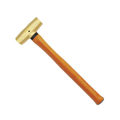 China Machinist Hammer Atex BAM Certified Non-Sparking Brass Mallet Hammer With Wooden Handle for sale